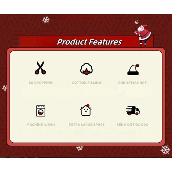 Christmas Pet House Tent Warm Sleeping Bed Indoor for Cat and Puppy - Picture 9 of 9